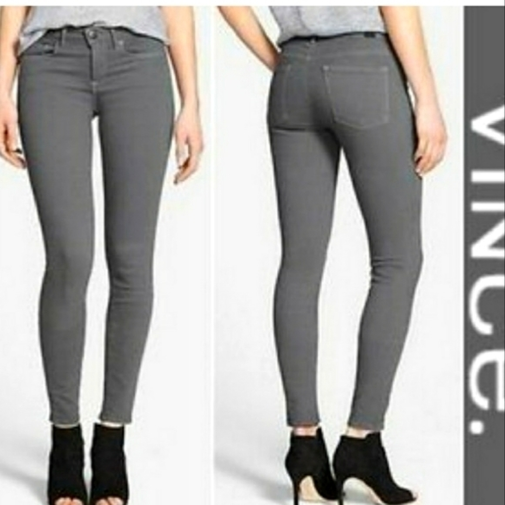 VINCE  DARK GRAY SKINNY LEGGING JEANS‎ SIZE 12 JEGGINGS POCKETS